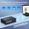 SODOLA 8-Port Unmanaged 2.5G Switch,8 x 2.5GBASE-T Ports,1X10G SFP+,100Gbps Switching Capacity, Fanless, MetalPlug & Play 2.5Gb Network Switch view 3