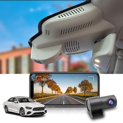 Fitcamx 4K Dual Dash Cam Adapts for Benz E Class 2017-2023 E300 E350 E400 E450 W213 (HD2-6269), OEM Look, Front 2160P+Rear 1080P Video, Loop Recording, WiFi & APP, G-Sensor, Easy to Set, 128GB Card