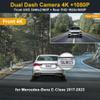 Fitcamx 4K Dual Dash Cam Adapts for Benz E Class 2017-2023 E300 E350 E400 E450 W213 (HD2-6269), OEM Look, Front 2160P+Rear 1080P Video, Loop Recording, WiFi & APP, G-Sensor, Easy to Set, 128GB Card view 2