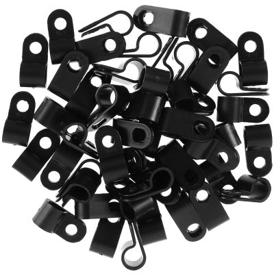 DirectNine Basics 100pcs R-Shape Cable Wire Clips Fixation for Indoor Outdoor Use for Efficient Wire Management Home and Garden