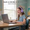 SIMOLIO Wired Headphones for Kids, Girls School Headphone with Microphone & Safe Volume Limiter & Share Port, Foldable Adjustable Over Ear Headsets for Tablet Travel Teens Smartphone (Purple) view 2