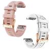 20mm Watch Band Replacement for Garmin fenix 5S/5S Plus/6S/7S/Instinct 2S/D2Quick Fit silicone with rosegold buckle, WHITE and DUSTROSE Bundle view 1