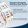 20mm Watch Band Replacement for Garmin fenix 5S/5S Plus/6S/7S/Instinct 2S/D2Quick Fit silicone with rosegold buckle, WHITE and DUSTROSE Bundle view 3