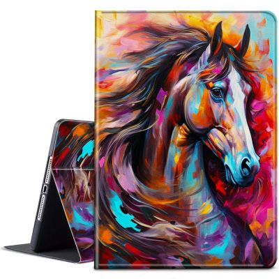 BPQOJB for Kindle Paperwhite Case 10th Generation 2018 6 inch for Kindle Paperwhite E-Reader Case with Adjustable Stand & Auto Wake/Sleep Smart Protect Cover - Colorful Cute Horse