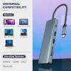 9 in 1 USB C Hub, oditton USB C Docking Station with 4K@30Hz HDMI, 3 x USB 3.0, USB C 3.0 Data Transfer, USB 2.0, 100W PD, SD/TF Card Reader, Compatible with Laptop and Other Type C Devices view 2