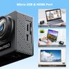 AKASO Brave 4 Action Camera 4K 30fps Ultra HD WiFi Sport Cameras with 170 FOV, Image Stabilization, 131FT Waterproof Underwater Camera with 2x1050mAh Batteries, Helmet Accessories Kit view 4