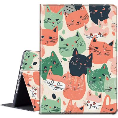 BPQOJB for Kindle Paperwhite Case 10th Generation 2018 6 inch for Kindle Paperwhite E-Reader Case with Adjustable Stand & Auto Wake/Sleep Smart Protect Cover - Colorful Cat Head