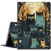 BPQOJB for Kindle Fire 7 Tablet Case 9th/7th Generation 2017/2019 Release with Adjustable Stand & Auto Wake/Sleep Feature Smart Protect Cover Case - Forest Moon Cats view 1