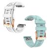 20mm Watch Band Replacement for Garmin fenix 5S/5S Plus/6S/7S/Instinct 2S/D2Quick Fit silicone with rosegold buckle, WHITE and SEAFOAM Bundle view 1