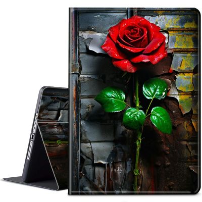 BPQOJB for Kindle Paperwhite Case 11th Generation 2021 6.8 inch for Kindle Paperwhite Signature Edition Case with Adjustable Stand & Auto Wake/Sleep Smart Protect Cover - Big Red Rose