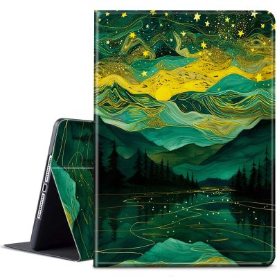 BPQOJB Case for All-New Kindle Fire HD 10 & 10 Plus Tablet 11th Generation 2021 Release 10.1 inch with Adjustable Stand & Auto Wake/Sleep Feature Smart Protect Cover Case - Mountains Stream Forests