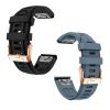 20mm Watch Band Replacement for Garmin fenix 5S/5S Plus/6S/7S/Instinct 2S/D2Quick Fit silicone with rosegold buckle, BLACK and CAPTAINBLUE Bundle view 1