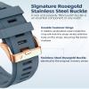 20mm Watch Band Replacement for Garmin fenix 5S/5S Plus/6S/7S/Instinct 2S/D2Quick Fit silicone with rosegold buckle, BLACK and CAPTAINBLUE Bundle view 3