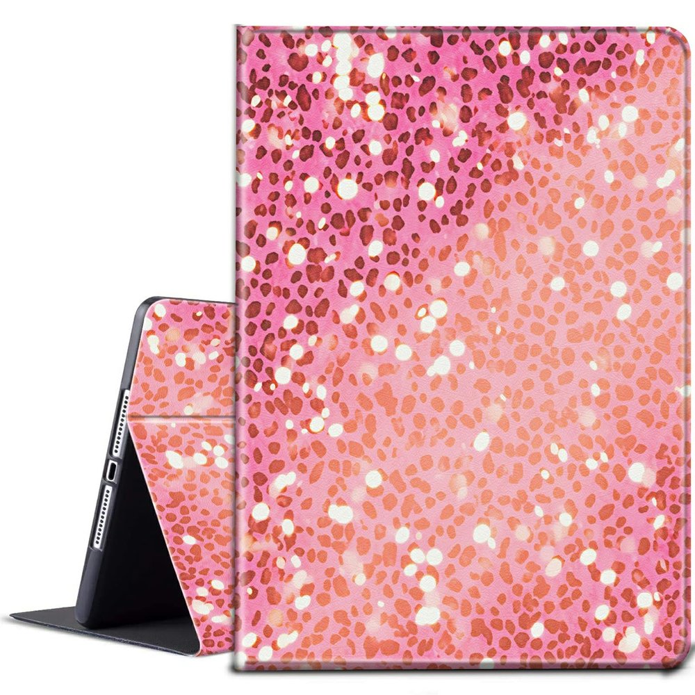 BPQOJB for Kindle Fire 7 Tablet Case 12th Generation 7 inch 2022 Release with Adjustable Stand & Auto Wake/Sleep Feature Smart Protect Cover Case - Pink Leopard Print