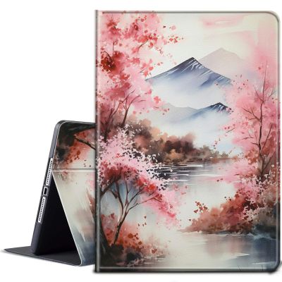 BPQOJB for Kindle Paperwhite Case 11th Generation 2021 6.8 inch for Kindle Paperwhite Signature Edition Case with Adjustable Stand & Auto Wake/Sleep Smart Protect Cover - Mountain Cherry Blossom