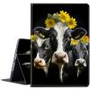 BPQOJB for Kindle 2022 Case 11th Generation 6.0 inch 2022 Release with Adjustable Stand & Auto Wake/Sleep Smart Protect Cover Case - Cow and Sunflower Flower view 1