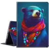 BPQOJB for Kindle Fire 7 Tablet Case 12th Generation 7 inch 2022 Release with Adjustable Stand & Auto Wake/Sleep Feature Smart Protect Cover Case - Bear Wearing Scarf view 1