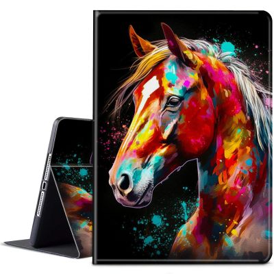 BPQOJB for Kindle 2022 Case 11th Generation 6.0 inch 2022 Release with Adjustable Stand & Auto Wake/Sleep Smart Protect Cover Case - Colorful Horse