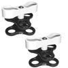2PCS 1'' Standard Triple Holes Ball Clamp Mount,360Clip Adapter Bracket for Underwater Diving Light Arm Tray System Photography Diving Camera Action Camera Flashlight Arms System,Black and White  view 1