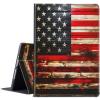 BPQOJB for Kindle Fire HD 8 Tablet Case 8th/7th/6th Generation 2018/2017/2016 Release with Adjustable Stand & Auto Wake/Sleep Feature Smart Protect Cover Case - Wood American Flag view 1