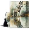 BPQOJB for Kindle Paperwhite Case 10th Generation 2018 6 inch for Kindle Paperwhite E-Reader Case with Adjustable Stand & Auto Wake/Sleep Smart Protect Cover - Forest Wolf view 1