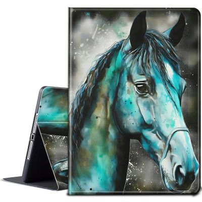 BPQOJB for Kindle Paperwhite Case 11th Generation 2021 6.8 inch for Kindle Paperwhite Signature Edition Case with Adjustable Stand & Auto Wake/Sleep Smart Protect Cover - Blue Horse Head