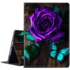 BPQOJB for Kindle 2022 Case 11th Generation 6.0 inch 2022 Release with Adjustable Stand & Auto Wake/Sleep Smart Protect Cover Case - Blue Butterfly and Rose view 1