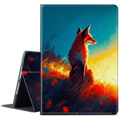 BPQOJB for Kindle Paperwhite Case 11th Generation 2021 6.8 inch for Kindle Paperwhite Signature Edition Case with Adjustable Stand & Auto Wake/Sleep Smart Protect Cover - Cute Fox in The Sunset