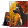 BPQOJB for Kindle Fire 7 Tablet Case 12th Generation 7 inch 2022 Release with Adjustable Stand & Auto Wake/Sleep Feature Smart Protect Cover Case - Red Maple Leaf Wolf view 1