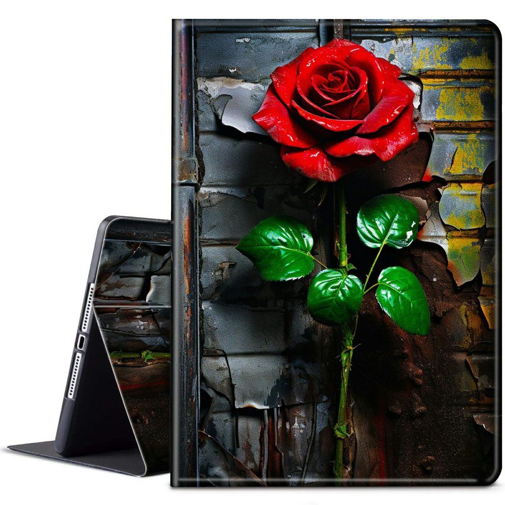 BPQOJB for Kindle Paperwhite Case 10th Generation 2018 6 inch for Kindle Paperwhite E-Reader Case with Adjustable Stand & Auto Wake/Sleep Smart Protect Cover - Big Red Rose