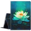 BPQOJB for Kindle Fire HD 10 Tablet Case 7th/9th Generation 2017/2019 Release 10.1 inch with Adjustable Stand & Auto Wake/Sleep Feature Smart Protect Cover Case -Lotus Flower view 1