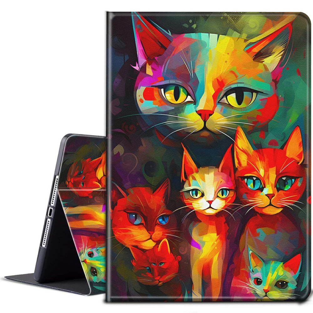 BPQOJB for Kindle Scribe Case with Adjustable Stand & Auto Wake/Sleep PU Leather Slim Smart Protect Cover Tablet Case for Kindle Scribe 10.2 inch 2022 - Cute Red Cats