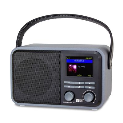 Ocean Digital WR-330 Wi-Fi Internet FM Radio Portable with Hand Strap and Passive Bass Radiator Preset Keys Rechargeable Battery Bluetooth Receiver Stress Relief Relaxation 2.4 Color Display