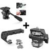 Bundle: SmallRig Selection Tripod Fluid Head with Top Handle with 3/8"-16 Locating Pins for ARRI Grip for Camera Cage and Field Monitor Mount Monitor Holder Swivel view 1