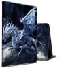BEOTIWAD for All-New Amazon Kindle Fire HD 8/HD 8 Plus Tablet Case (12th/10th Generation,2024/2022/2020 Release),PU Leather Multi-Angle Anti Slide Stand Cases with Auto Wake/Sleep,Blue Dragon view 1