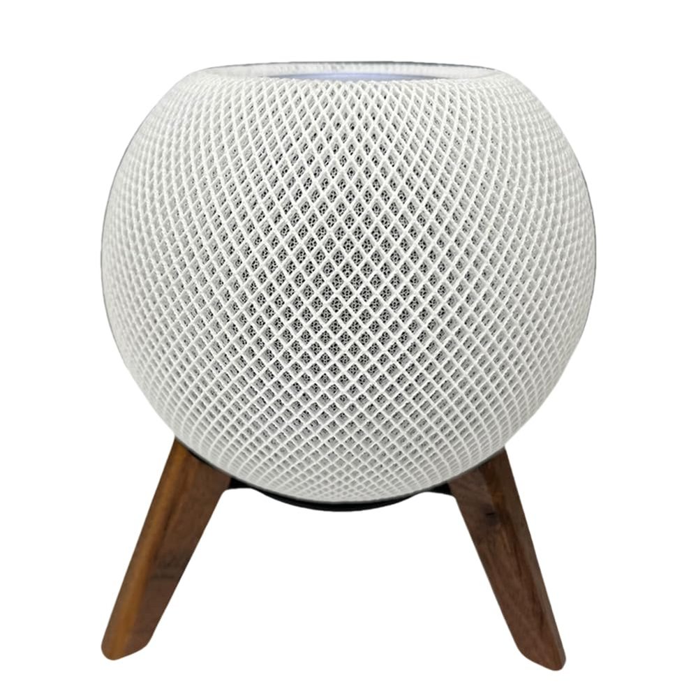 Wooden Tripod Stand for Homepod Mini,Tripod Holder with Metal Frame, Safe Stable Mount with Black Silicone pad for Apple HomePod Mini Home pod (only Stand) (Wooden Stand)