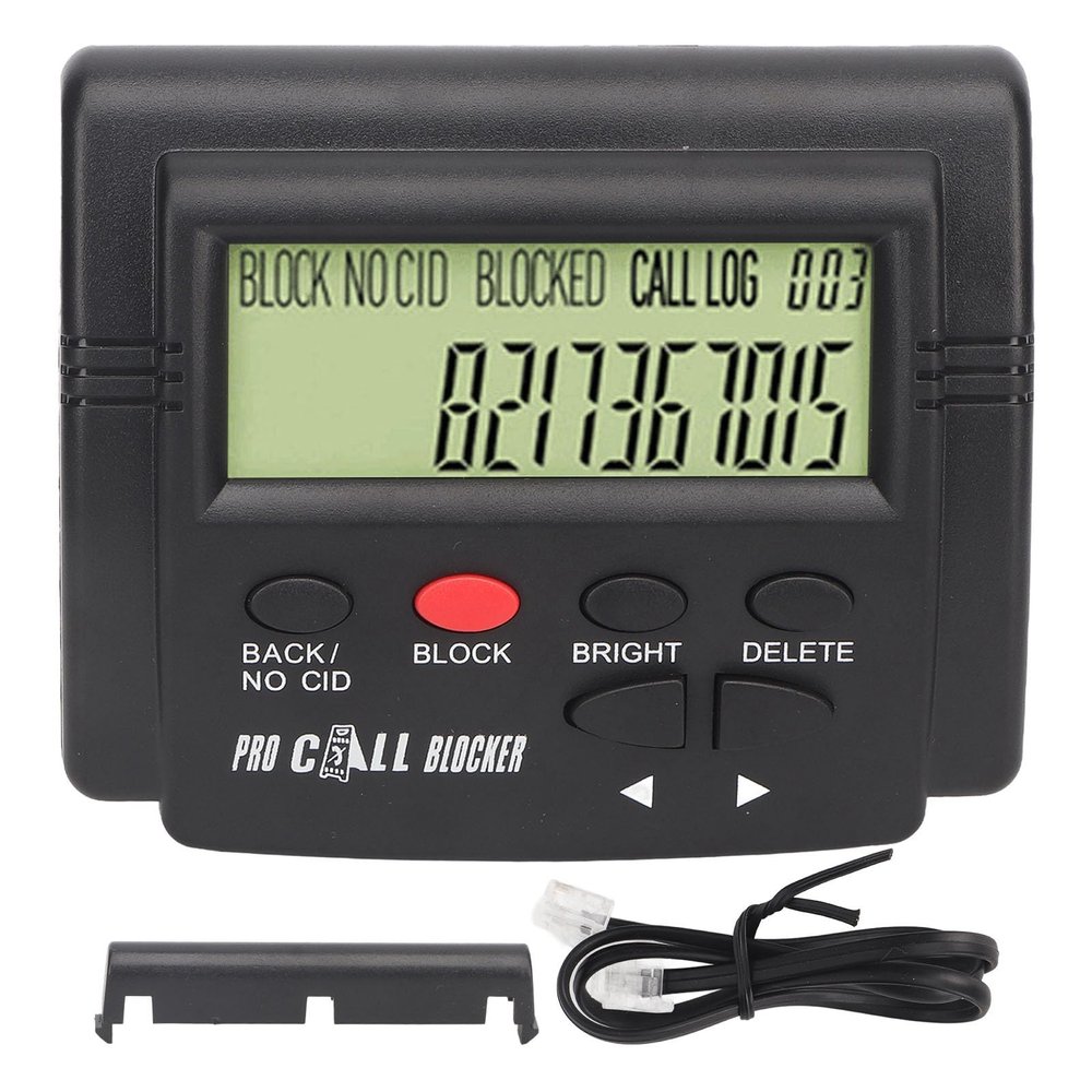 Gavigain Call Blocker 4000 Groups High Capacity with LCD Display, Nuisance Proof Caller ID Box, Landline Phone Blocker, Black, Corded