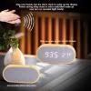 Miskall Wooden Alarm Clock, Digital Alarm Clock, Voice Control LED Glowing USB Plug in Electronic Alarm Clock, Multifunction LED Alarm Clock, Alarm Clock with USB Power Supply view 3
