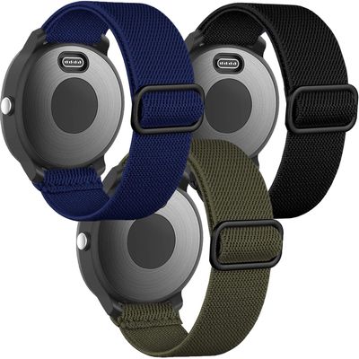 Elastic Bands for Garmin Venu/Sq/Sq 2/Forerunner 165/55/645/245 Music Watch Band, Garmin Vivoactive 6/5/3 Bands, 20mm Nylon Sport Wristband for Garmin Vivomove HR/Sport Men Women 3Pack