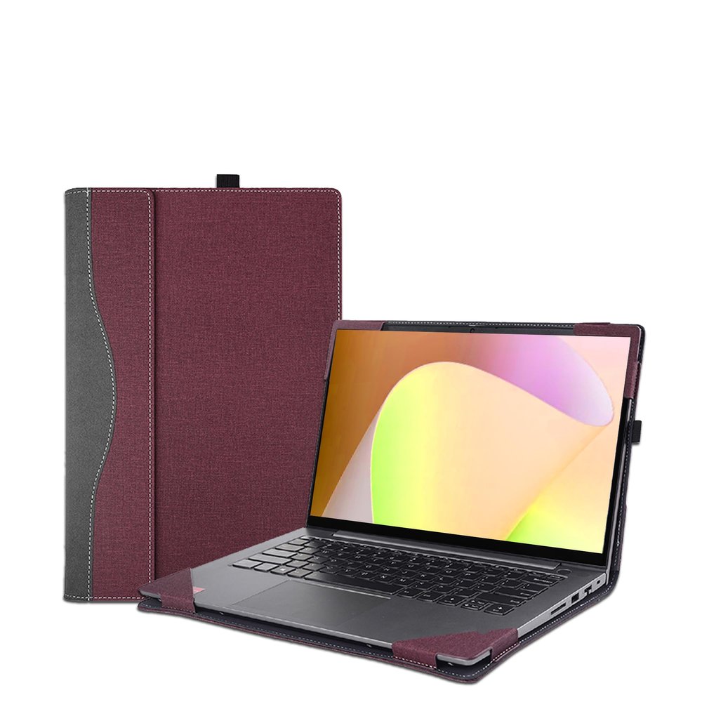 2023 New Laptop Case Cover for 16 inch Lenovo IdeaPad Slim 3 16IRU8 16ABR8 16IAH8[Not for Other Models]Detachable PU Leather Notebook Sleeve Protective Bag with Pen Holder (Wine red)