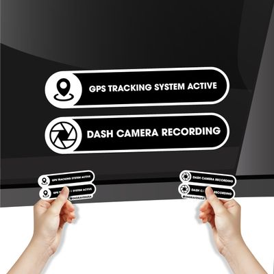 GPS Tracking System Vinyl Sticker + Dash Camera Recording Vinyl Sticker