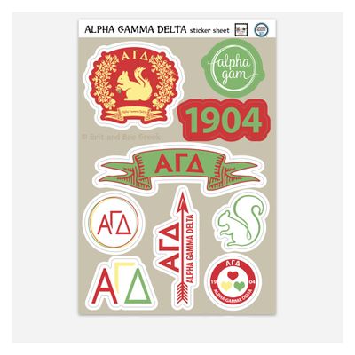 Alpha Gamma Delta MINI Sticker Sheet
