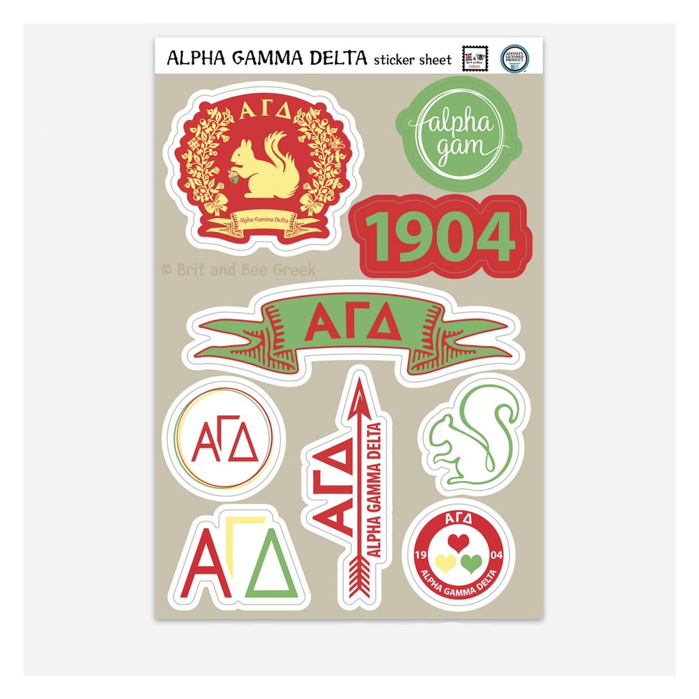 Alpha Gamma Delta MINI Sticker Sheet