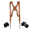 4J LEDR Camera Harness,Double Camera Strap for Photographers,Leather Camera Strap,Double Shoulder Camera Strap Harness for Wedding,Hiking,Travel,Double Secure,Quick Release Camera Accessories,Tan view 1