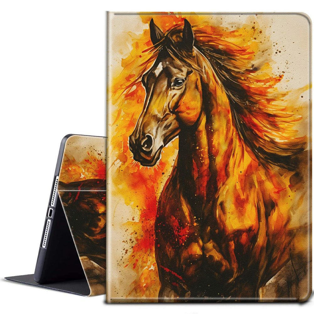 BPQOJB for iPad mini 6 Case for iPad mini 6th Generation Case with Adjustable Stand & Auto Wake/Sleep Feature Smart Protect Cover for iPad mini 6th Gen 8.3 inch 2021 - Red Horse