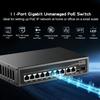 11 Port Gigabit POE Switch, 8 POE+ 1000Mbps, 2 Gigabit Uplink, 1 Gigabit SFP, IEEE802.3af/at, 135W Power Supply, Metal Case Unmanaged Plug and Play Binardat Ethernet Switch view 2