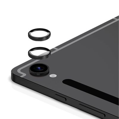 Zeking [2 Pack for Samsung Galaxy Tab S9 FE/Tab S9/Tab S10 Camera Lens Protector, 9H Hardness Metal Individual Ring [Installation Tray Alignment Kit](Black)