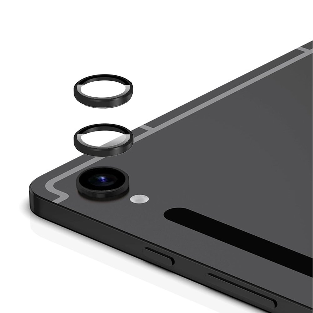 Zeking [2 Pack for Samsung Galaxy Tab S9 FE/Tab S9/Tab S10 Camera Lens Protector, 9H Hardness Metal Individual Ring [Installation Tray Alignment Kit](Black)