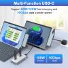 Opluz 6 in 2 Surface Pro 8 9 X Docking Station, Accessories for Microsoft Surface Pro Dock Hub Thunderbolt 4 Port, with 4K@60HZ HDMI Port, 2 USB-A 3.0(10Gbps), 2 USB-C, 3.5mm Audio Jack PD Charging view 2