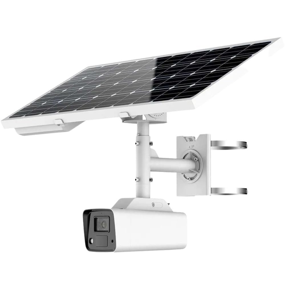 ENS SIPSB4AGZ/4-U3 4MP Solar-Powered Full Color Security IP Camera, 4mm Fixed White LED True WDR Starlight+ Human Vehicle Classification Face Detection Perimeter Protection Built-in Mic & Speaker IP67